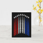 Gevechtsvliegtuigen met de Amerikaanse vlag 4 juli Kaart (Gele Bloem)