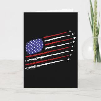 Gevechtsvliegtuigen Met Vlag Van De Vs 4 Juli Ce Kaart