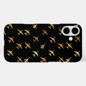 Gevechtsvliegtuigen, op zwart Case-Mate iPhone case (Achterkant (horizontaal))