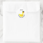 Gevederd en Fel Ronde Sticker (Tas)