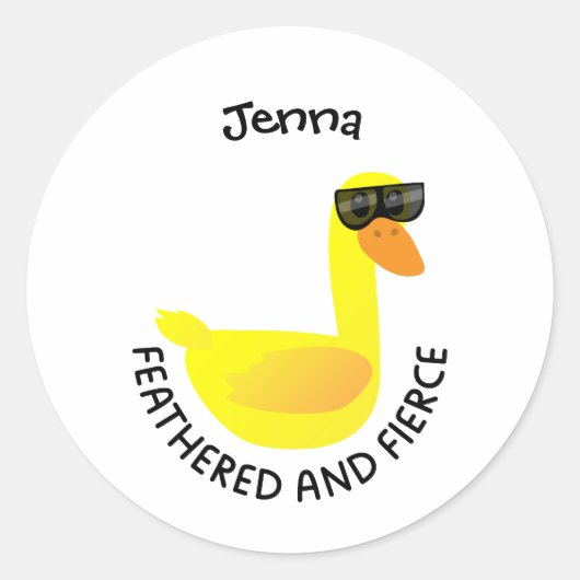 Gevederd en Fel Ronde Sticker (Voorkant)