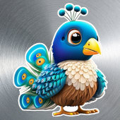 gevederde Baby Peacock, Peachick, Cartoon Graphic Sticker