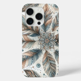 gevederde bloem iPhone 15 pro case
