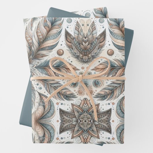 gevederde bloem inpakpapier vel (In situ)