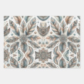 gevederde bloem inpakpapier vel (Voorkant)