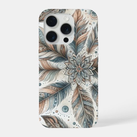 Gevederde Bloem iPhone Hoesje (Achterkant)