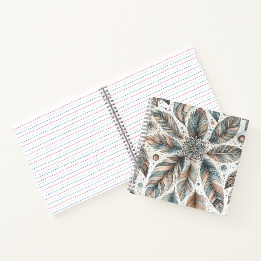 gevederde bloem notitieboek (Binnen)