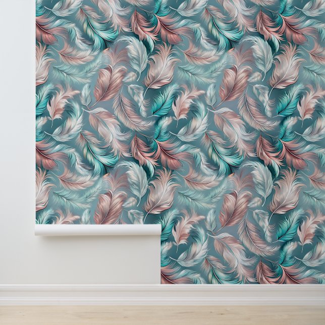 Gevederde Elegantie Wallpaper Behang (Applicatie)