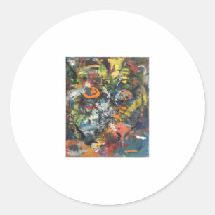 Gevederde Godin Abstract Hankamer Artjunkhaus Ronde Sticker