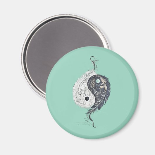 Gevederde Harmony Yin Yang Magnet (Voorkant / Achterkant)
