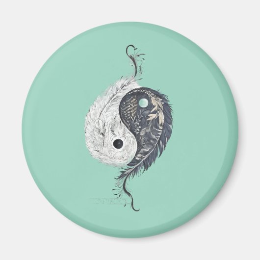 Gevederde Harmony Yin Yang Magnet (Voorkant)