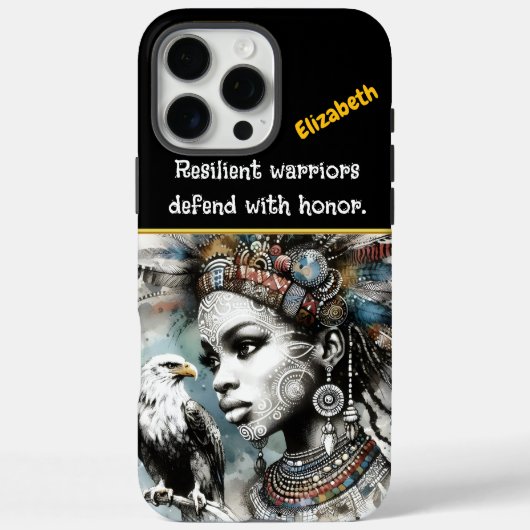 Gevederde krijger met een koninklijke adelaar Case-Mate iPhone case (Achterkant)