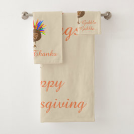 gevederde mannelijke kalkoen Thanksgiving badhandd Bad Handdoek