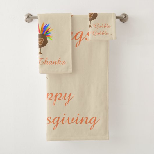 gevederde mannelijke kalkoen Thanksgiving badhandd Bad Handdoek (Insitu)