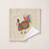 gevederde mannelijke kalkoen Thanksgiving badhandd Bad Handdoek (Wasdoekje)