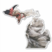 Gevederde Michigan Sticker (Voorkant)