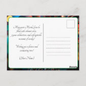 💜💛gevederde pracht: Mardi Gras Opulence Briefkaart (Achterkant)