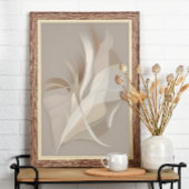 "Gevederde Rhapsody" | Beige Abstracte kunst Poster