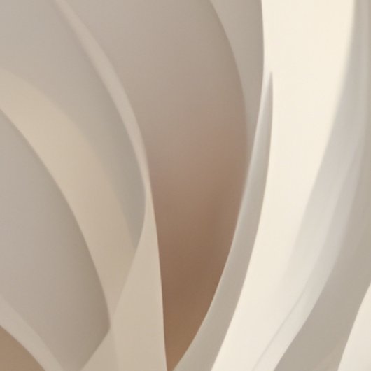 "Gevederde Rhapsody" | Beige Abstracte kunst Poster