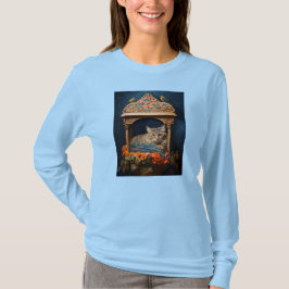 Gevederde Tabby in decoratieve doos en bloemen T-shirt