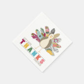 Gevederde Vriend Thanksgiving Diner Papieren serve Servet (Hoek)