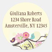 gevederde vrienden ronde adres Sticker (Voorkant)