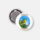Gevederte Schat - Amerikaanse Goudvink Magneet (Voorkant / Achterkant)