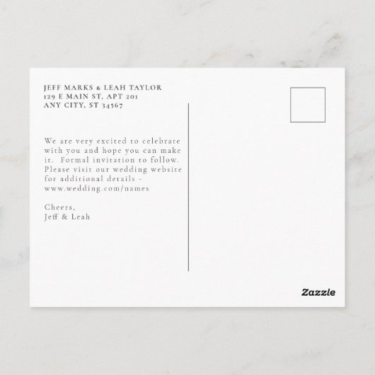 geveegde letters briefkaart (Achterkant)