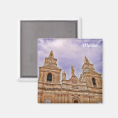 Gevel van kerk in het dorp Mellieha op Malta Magneet (Voorkant / Achterkant)