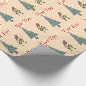 gevelde kerstboomboom robin ivy bladeren seizoensg cadeaupapier (Hoek)