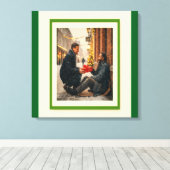 GEVEN IS LIEFDE KERSTBOODSCHAP CANVAS AFDRUK (Insitu (Houten vloer))