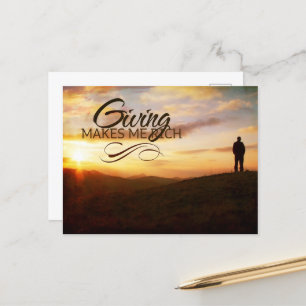 "Geven maakt me rijk" Motivatie Affirmatie Briefkaart