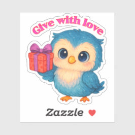 Geven met Liefde – Uil Gift Sticker
