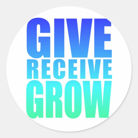 GEVEN ONTVANGEN GROEIEN RONDE STICKER (Voorkant)