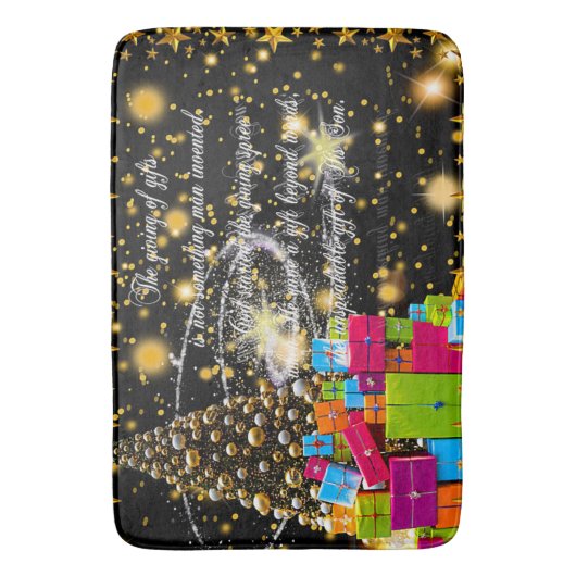 Geven van geschenken" Badmat – Vakantie Badkamer D (Voorkant Verticaal)