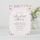 geverfd floreel paars lavender vrijgezellenfeest kaart (Staand voorkant)