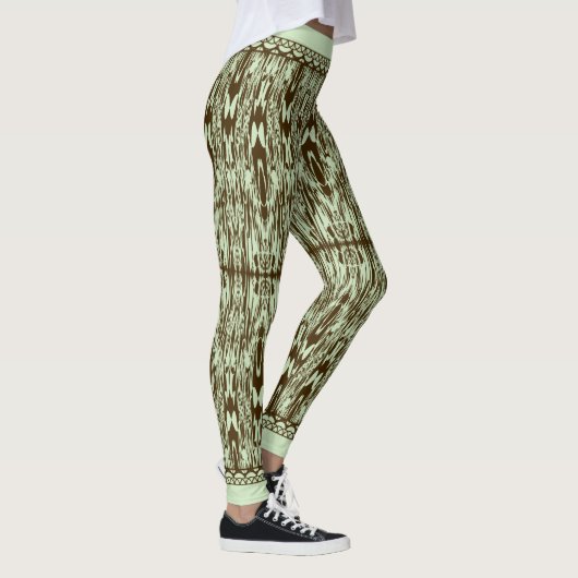 Geverfd gemarmerd Ikat-patroon Leggings (Rechts)