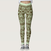 Geverfd gemarmerd Ikat-patroon Leggings (Voorkant)