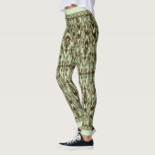 Geverfd gemarmerd Ikat-patroon Leggings (Links)