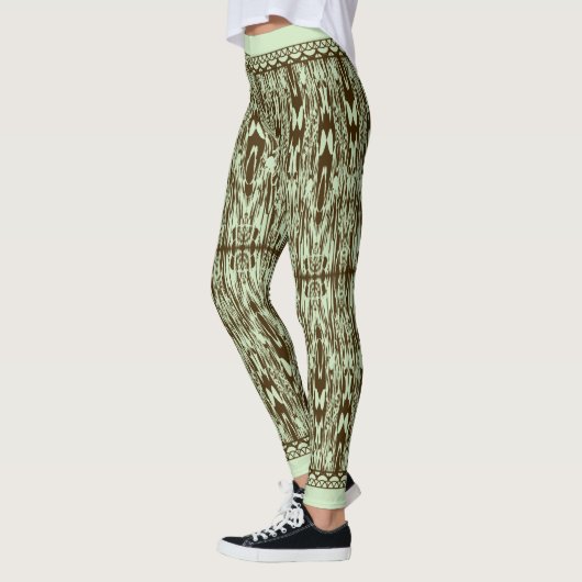 Geverfd gemarmerd Ikat-patroon Leggings (Links)