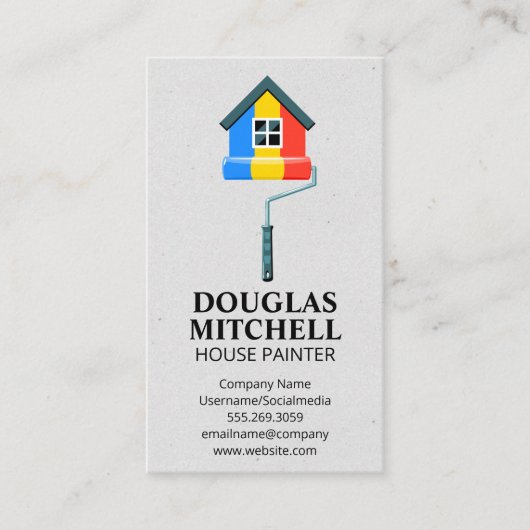 Geverfd huis | Schilder Roller Visitekaartje (Voorkant)