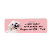  geverfd Maltees retouradreslabel Etiket (Voorkant)