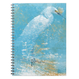 geverfd Snowy Egret Artwork | Spirisch notitieboek