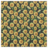 geverfd zonnebloem zwart stof (Swatch)