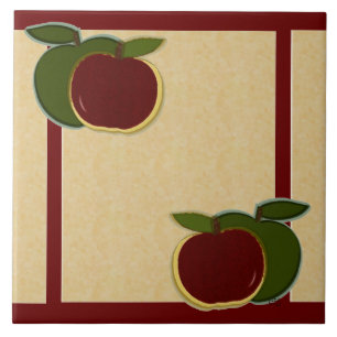Geverfde appelen (foe/cranberry) tegeltje