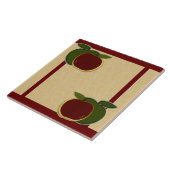Geverfde appelen (foe/cranberry) tegeltje (Zijkant)