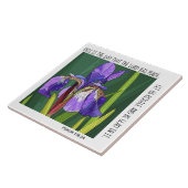 Geverfde bloemen (paarse iris); vers meel 118:24 tegeltje (Zijkant)