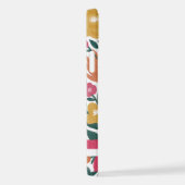  geverfde Florals Magenta Oranje naam iPhone Hoesje (Rechterkant)