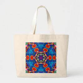 Geverfde kaleidoscoop met meerkleurige olie grote tote bag