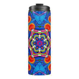 Geverfde kaleidoscoop met meerkleurige olie thermosbeker
